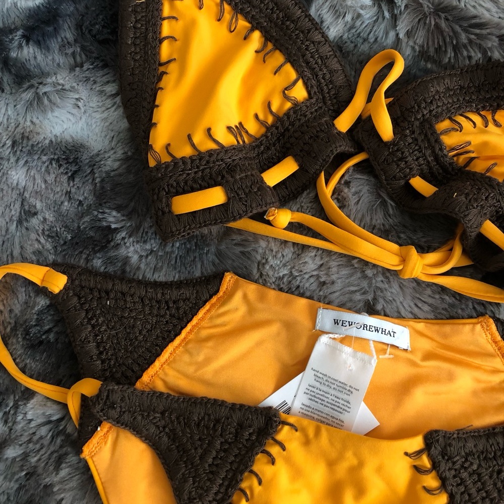 WeWoreWhat Yellow and Brown Bikini - Picture 6 of 8